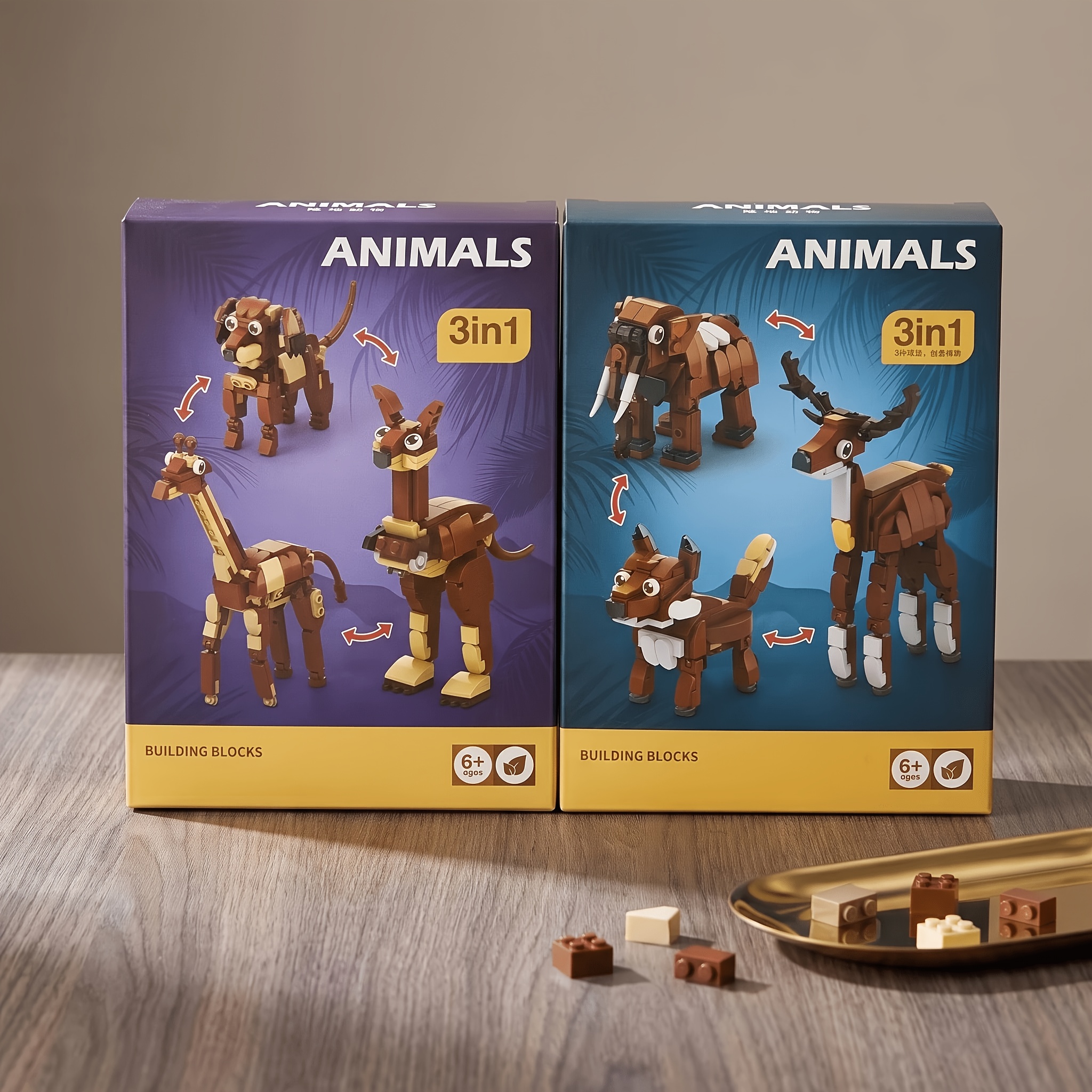 2pcs Animal Building Blocks Set, Creative Gift